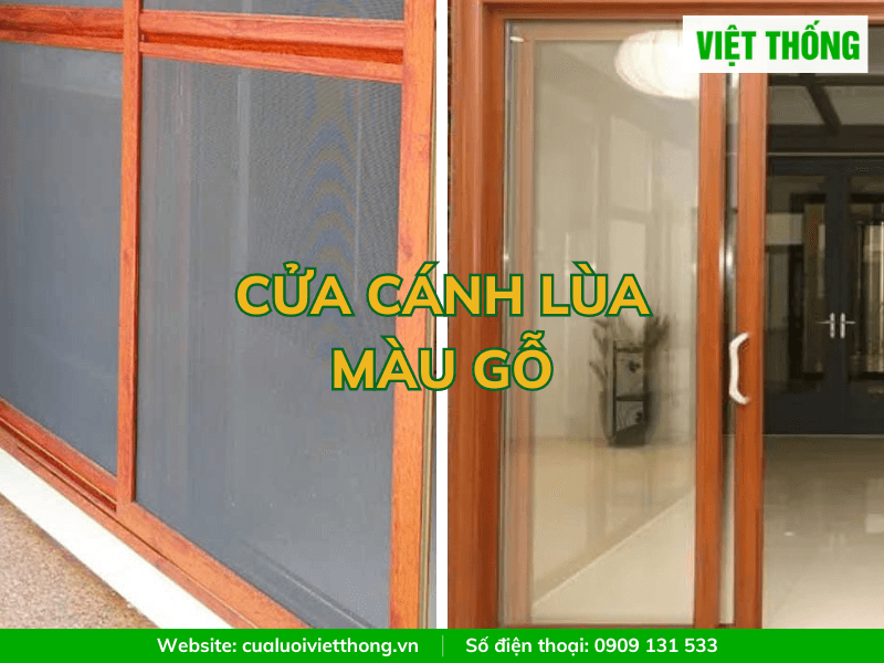 cửa màu nâu vân gỗ