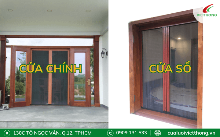 Vị trí lắp đặt cửa lưới chống muỗi xếp xích